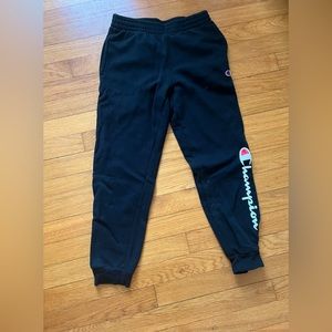 Champion Brand Joggers-youth, black with Champion logo
